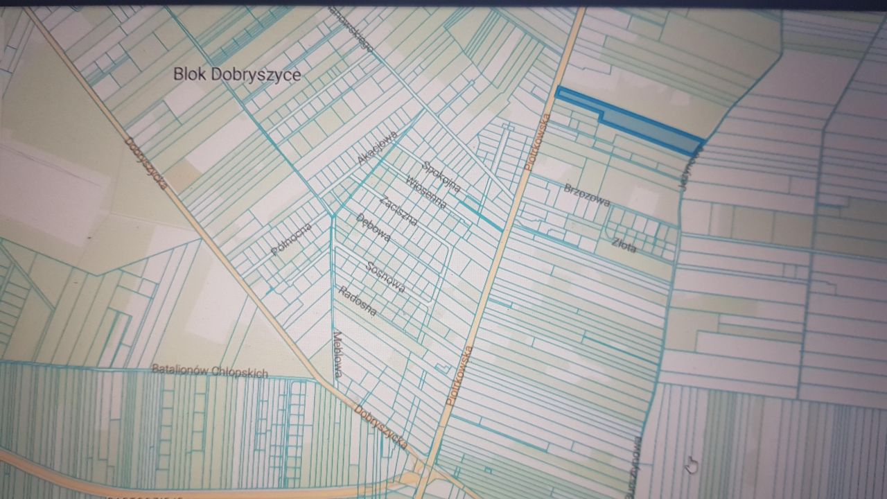 Działka rolno-budowlana Blok Dobryszyce, ul. Piotrkowska