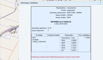 Działka rolno-budowlana Osada