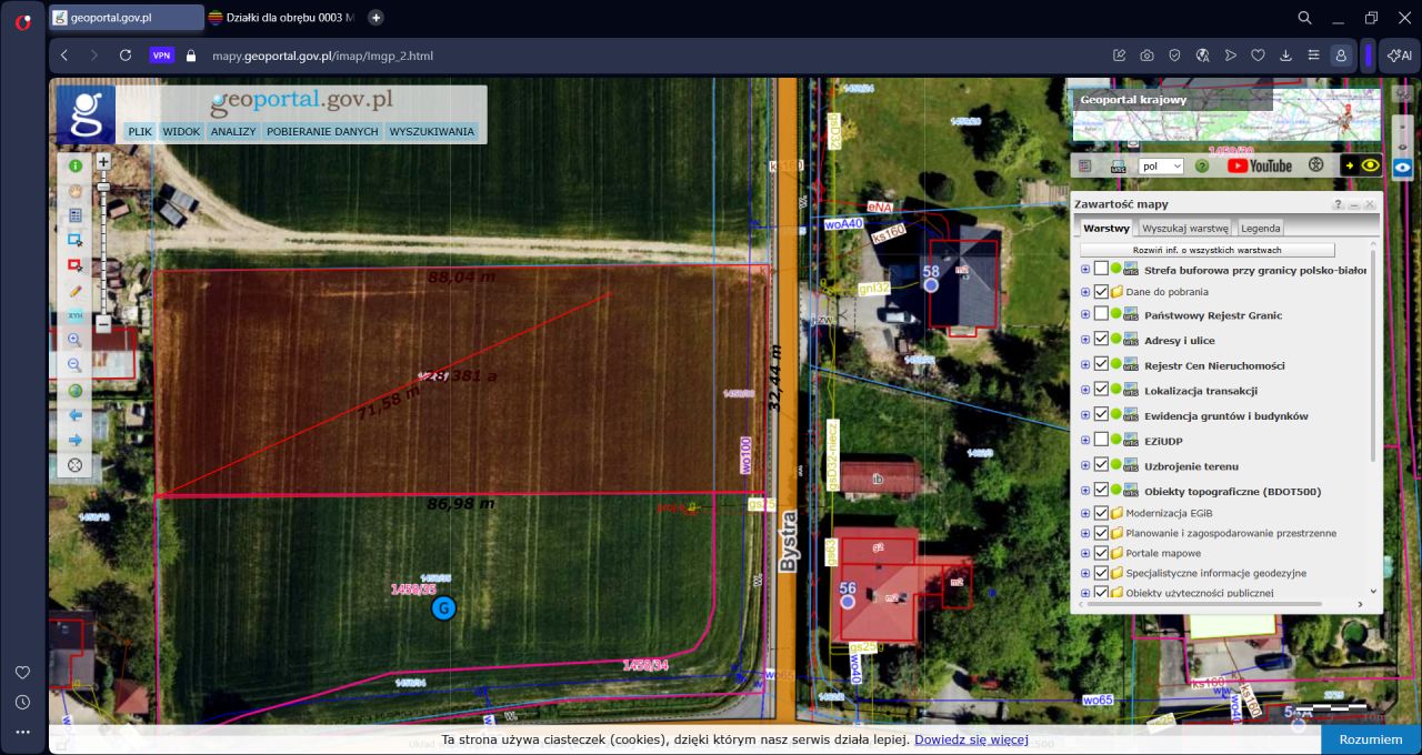 Działka rolno-budowlana Bielsko-Biała Komorowice Krakowskie, ul. Bystra. Zdjęcie 2