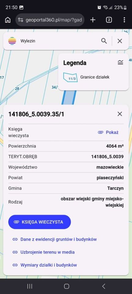 Działka rolno-budowlana Wylezin. Zdjęcie 2