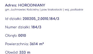 Działka rolno-budowlana Horodniany, Horodniany