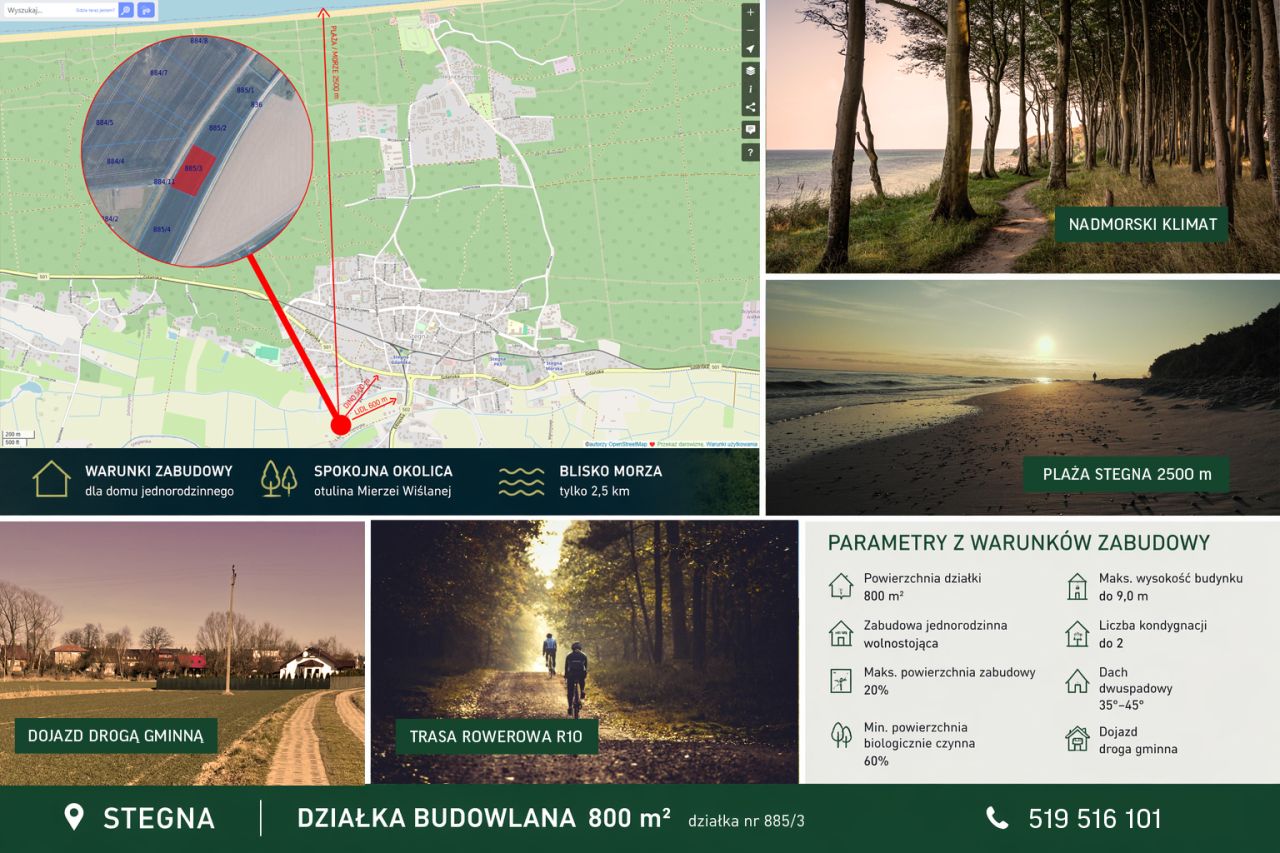 Działka budowlana Stegna, ul. Rycerska. Zdjęcie 1