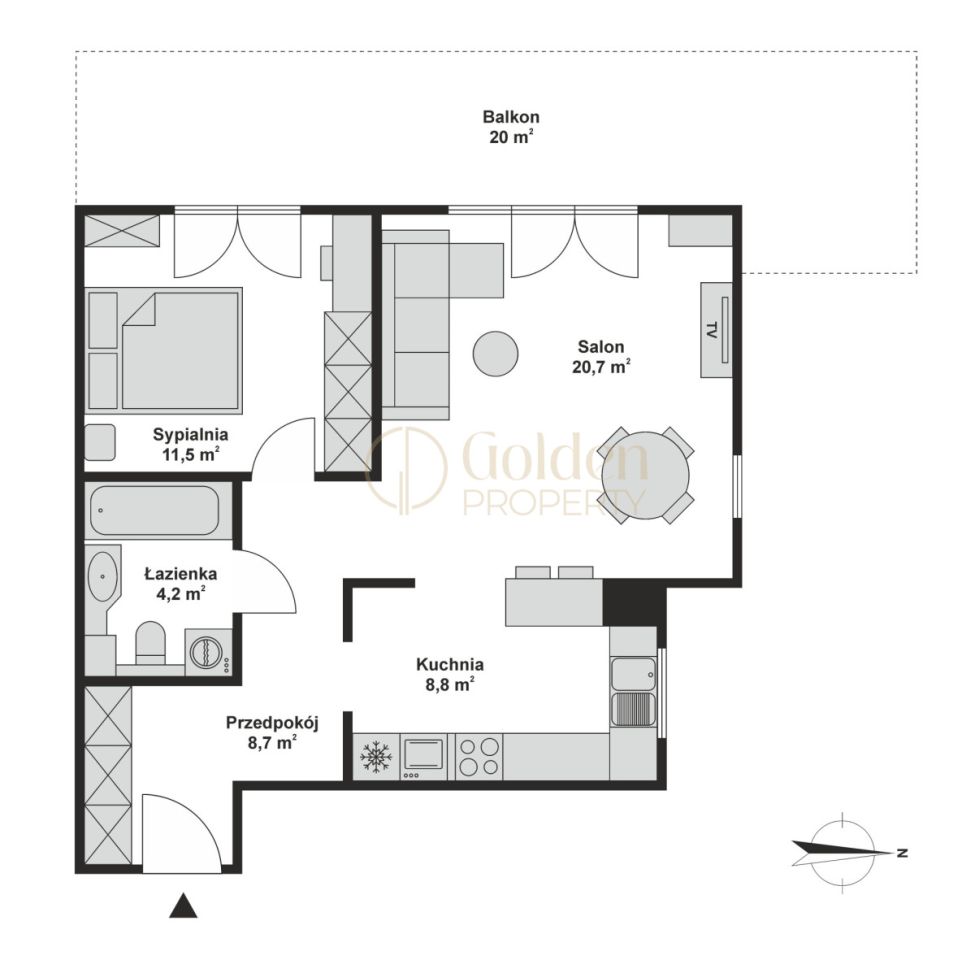 Mieszkanie 2-pokojowe Gdańsk Aniołki, ul. Wałowa. Zdjęcie 17