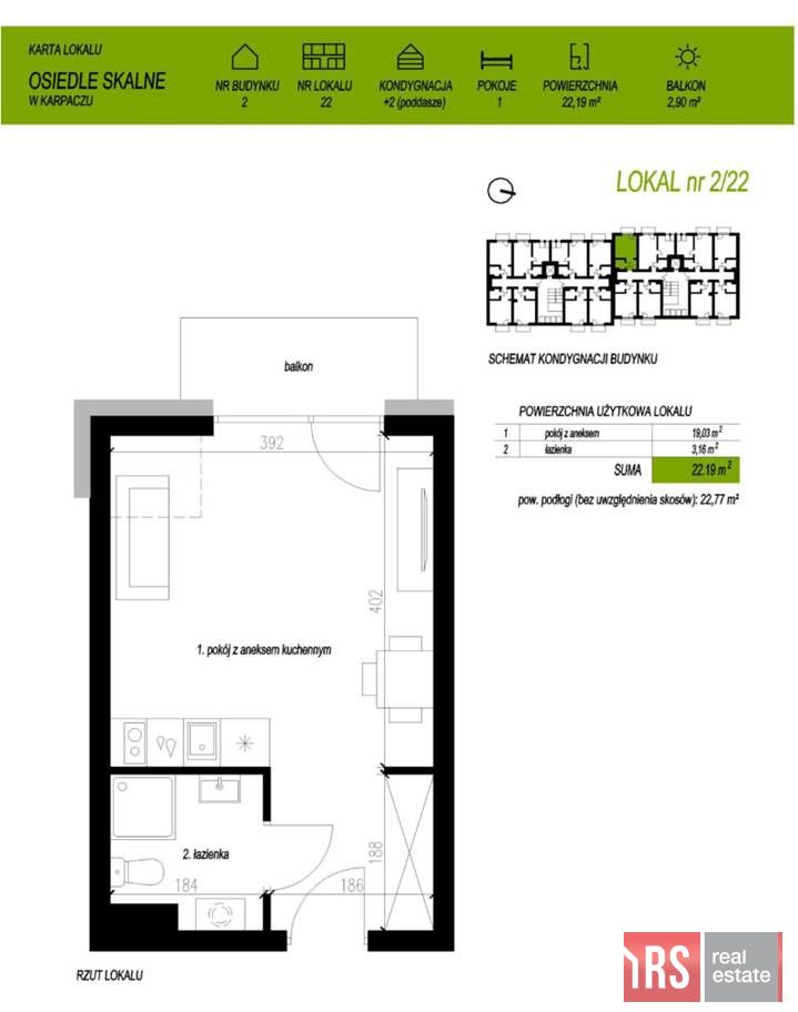 Mieszkanie 1-pokojowe Karpacz, ul. Władysława Orkana. Zdjęcie 20