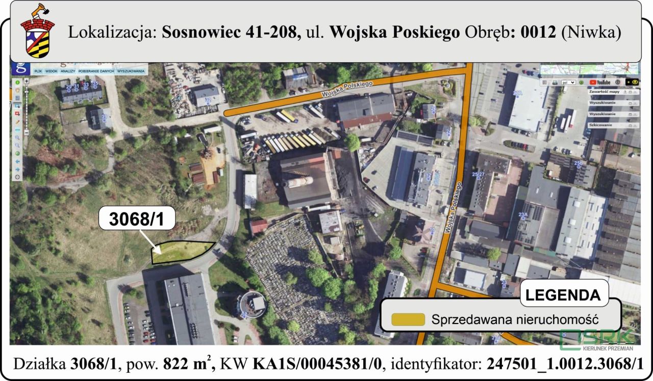 Działka inna Sosnowiec Niwka, ul. Wojska Polskiego. Zdjęcie 1