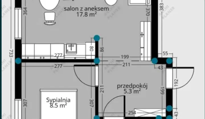 Mieszkanie 1-pokojowe Kraków Nowa Huta, os. Zielone