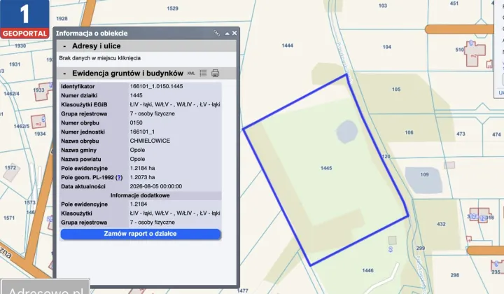 Działka inwestycyjna Opole Chmielowice