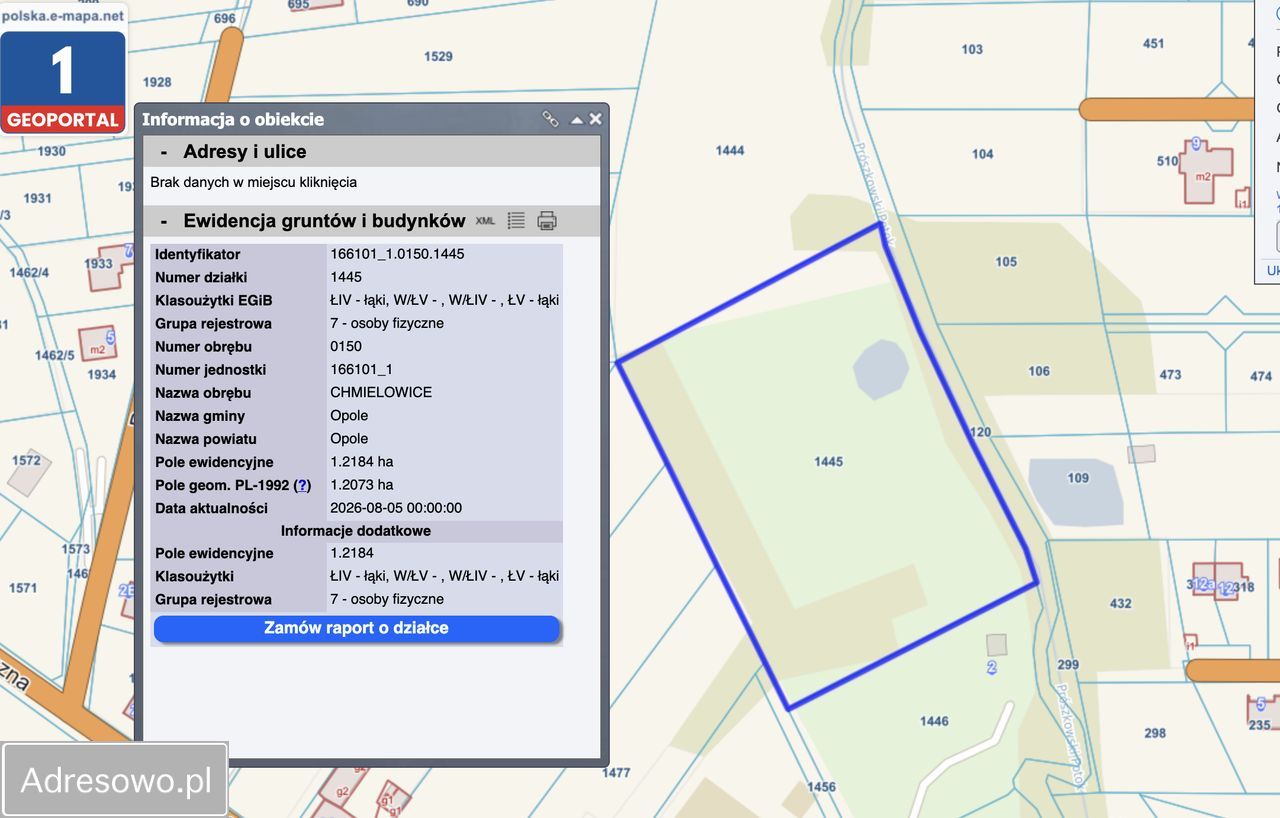 Działka inwestycyjna Opole Chmielowice. Zdjęcie 1