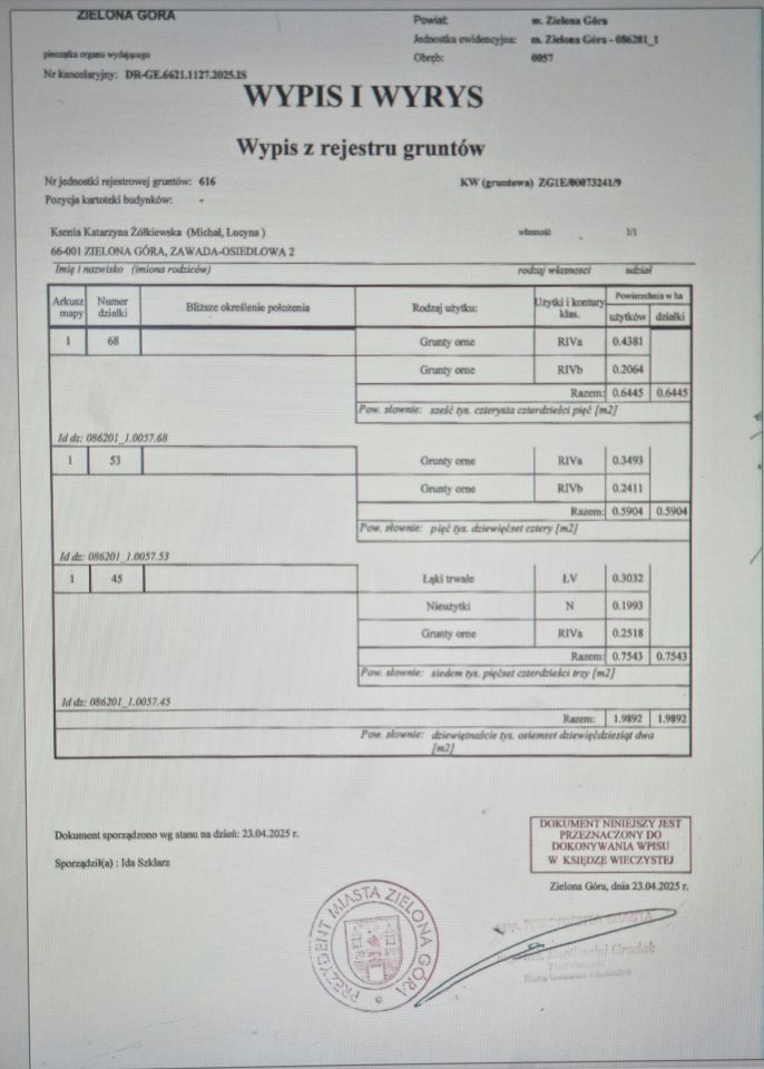 Działka rolna Zielona Góra Zawada. Zdjęcie 5