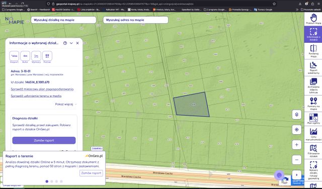 Działka leśna Warszawa Wawer, ul. Bronisława Czecha. Zdjęcie 1