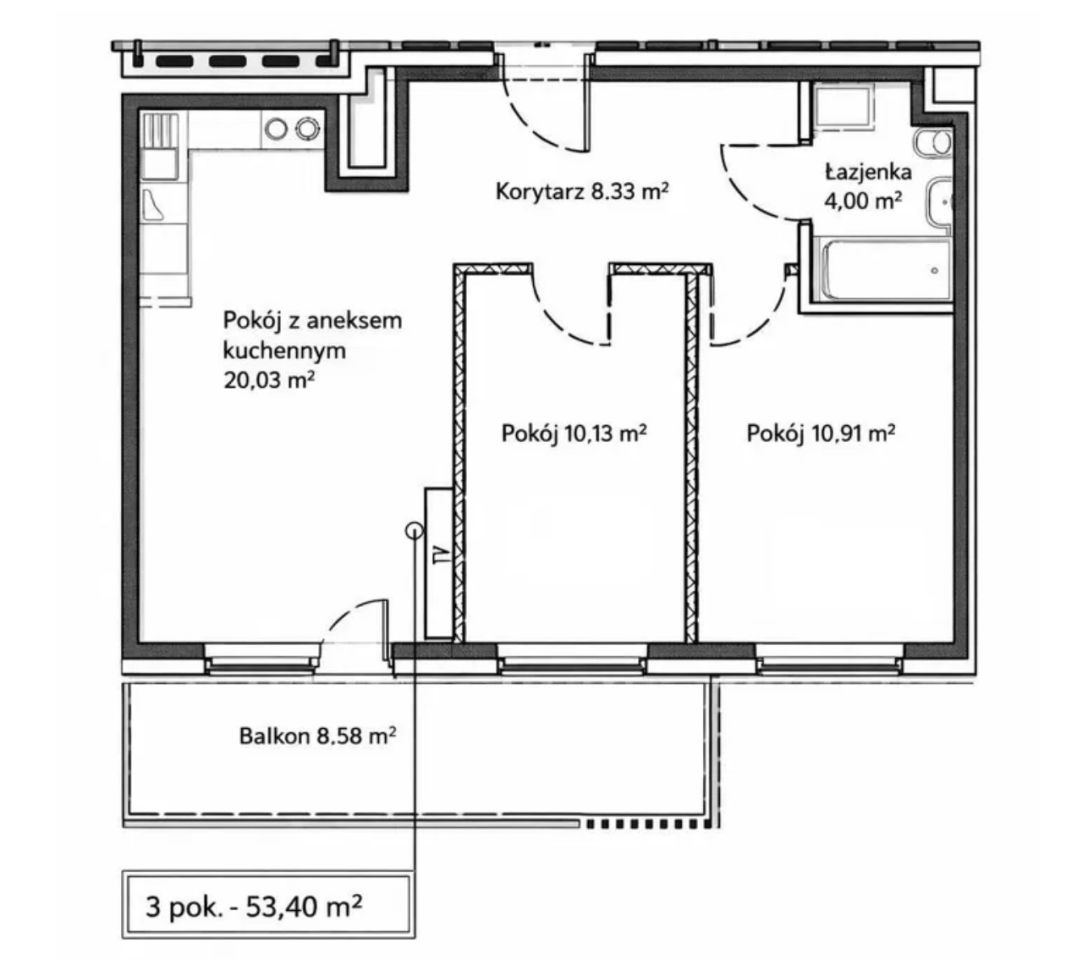 Mieszkanie 3-pokojowe Kraków Mistrzejowice, os. Piastów. Zdjęcie 19