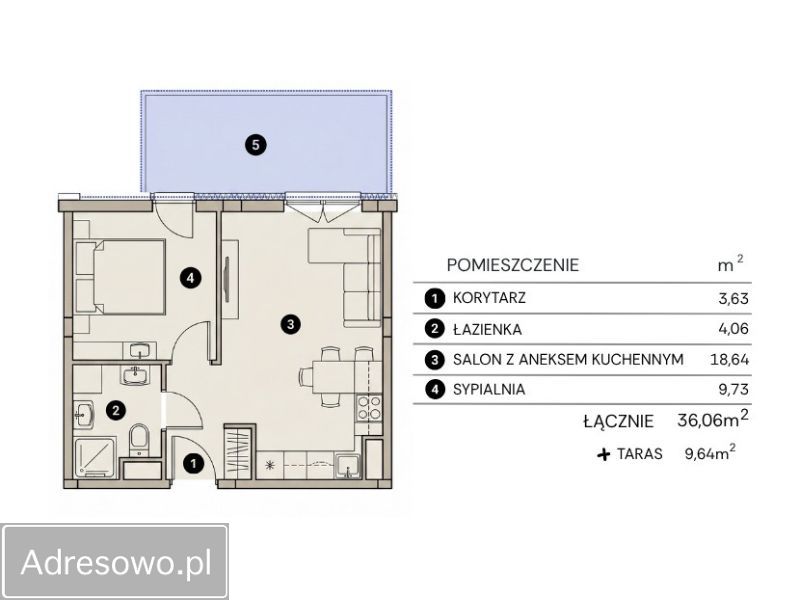 Mieszkanie 2-pokojowe Rzeszów Drabinianka, ul. Miła. Zdjęcie 12