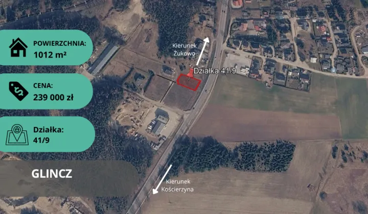 Działka rolno-budowlana Glincz, ul. Sosnowa