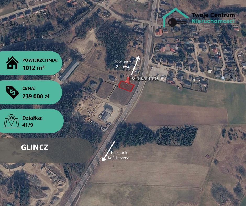 Działka rolno-budowlana Glincz, ul. Sosnowa. Zdjęcie 1