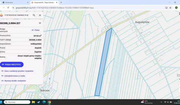 Działka rolna Bukowe