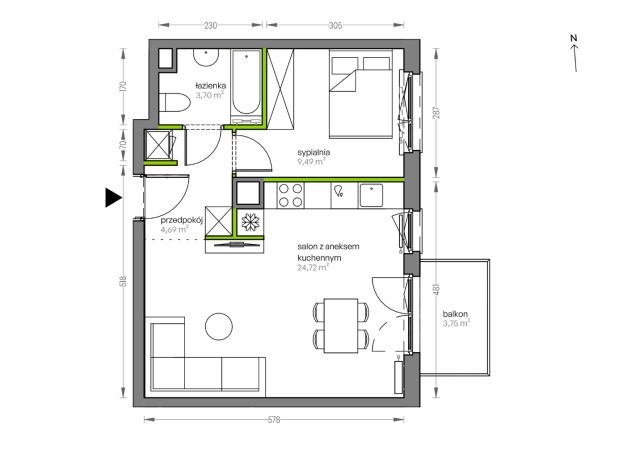 Mieszkanie 2-pokojowe Kraków Płaszów, ul. Myśliwska. Zdjęcie 25