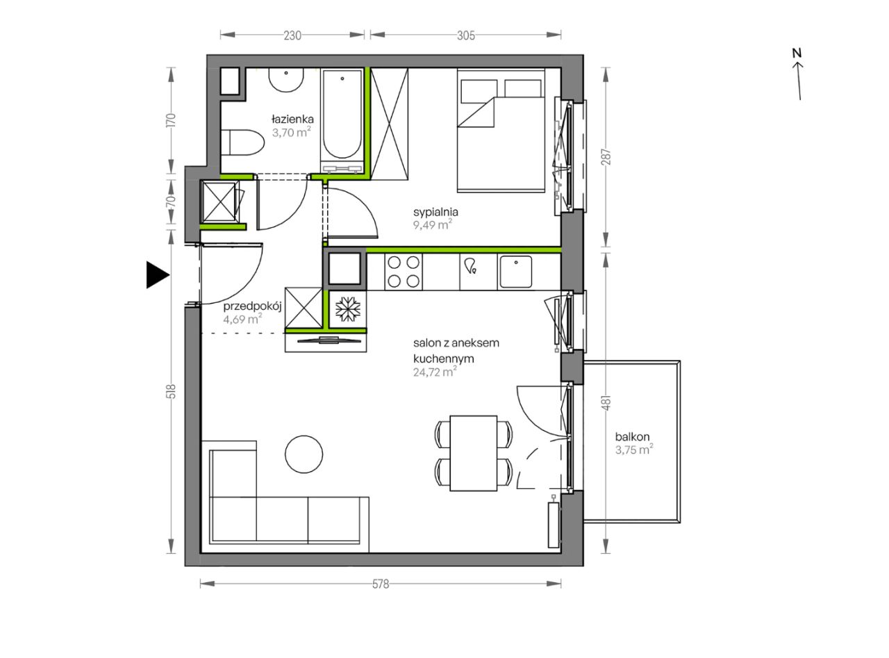 Mieszkanie 2-pokojowe Kraków Płaszów, ul. Myśliwska. Zdjęcie 25