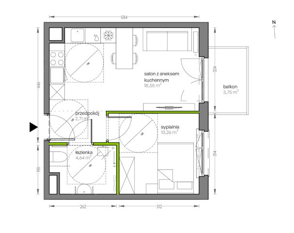 Mieszkanie 2-pokojowe Kraków Płaszów, ul. Myśliwska. Zdjęcie 25