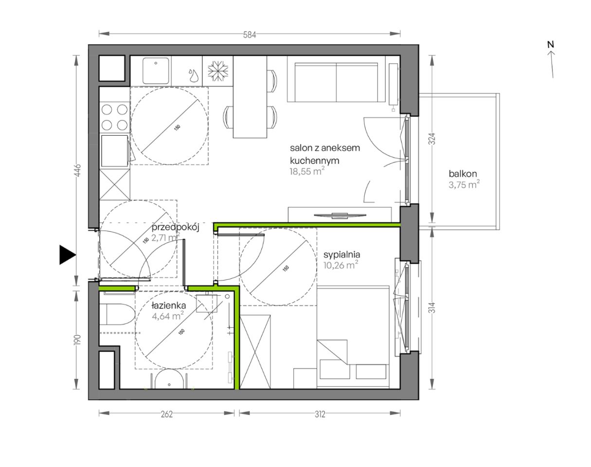 Mieszkanie 2-pokojowe Kraków Płaszów, ul. Myśliwska. Zdjęcie 25