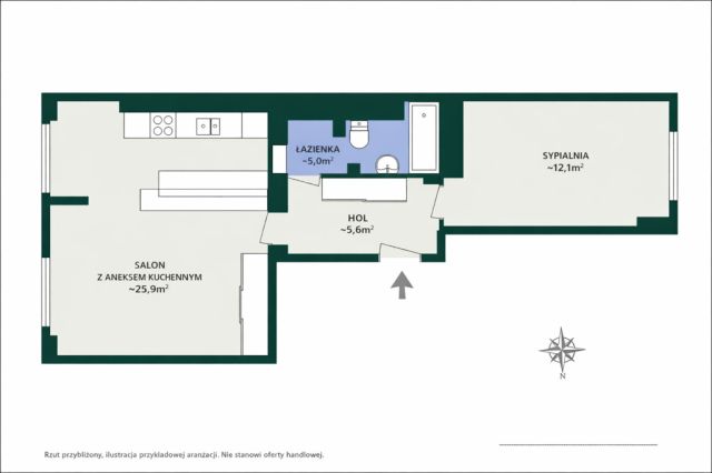 Mieszkanie 2-pokojowe Warszawa Żoliborz, ul. ks. Jerzego Popiełuszki. Zdjęcie 10