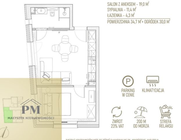Mieszkanie 2-pokojowe Chłopy. Zdjęcie 26