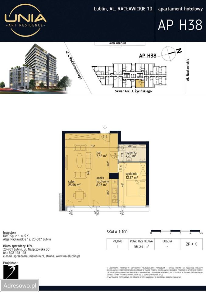 Mieszkanie 2-pokojowe Lublin Śródmieście, al. Racławickie. Zdjęcie 12