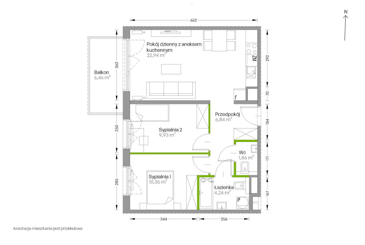 Mieszkanie 3-pokojowe Kraków Czyżyny, ul. Romana Ciesielskiego. Zdjęcie 18