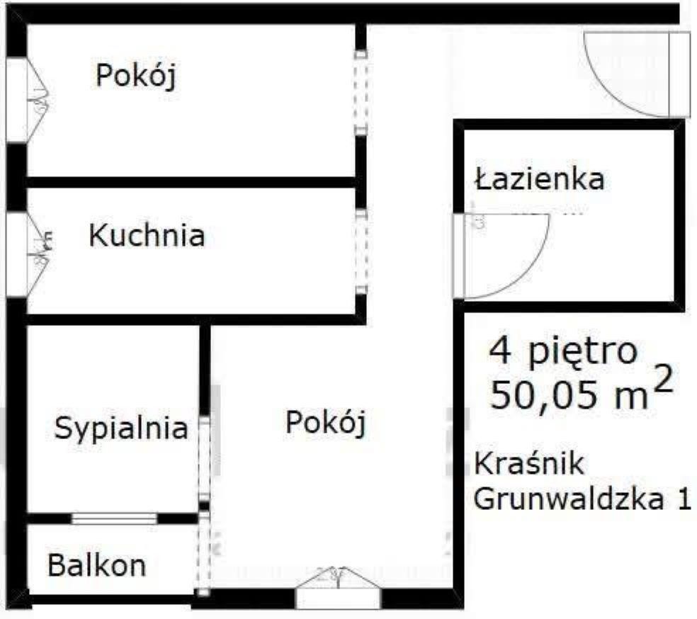 Mieszkanie 3-pokojowe Kraśnik Kraśnik Fabryczny, Grunwaldzka. Zdjęcie 18