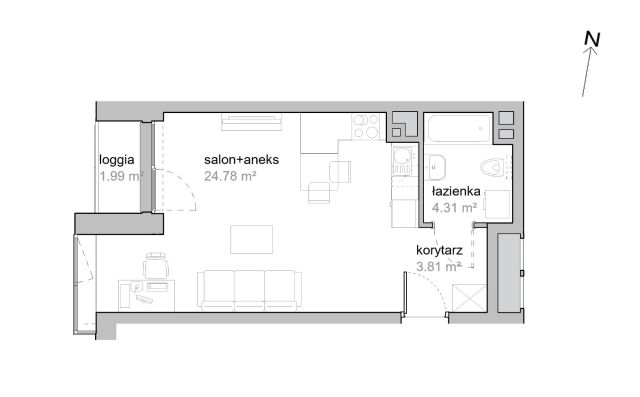 Mieszkanie 1-pokojowe Wrocław Tarnogaj, ul. Piękna. Zdjęcie 7