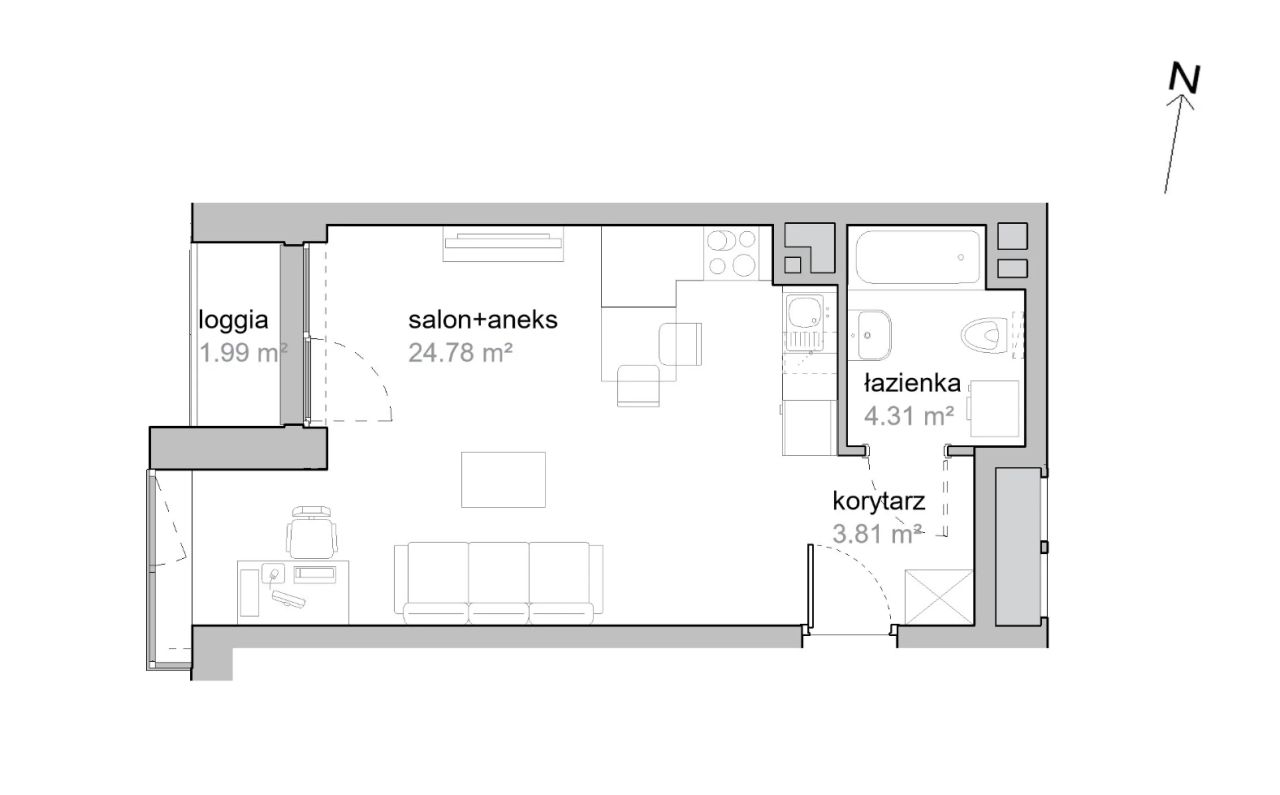 Mieszkanie 1-pokojowe Wrocław Tarnogaj, ul. Piękna. Zdjęcie 7