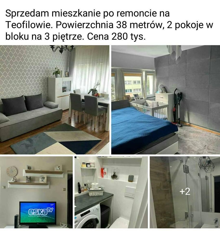 Mieszkanie 2-pokojowe Łódź Teofilów, ul. Traktorowa