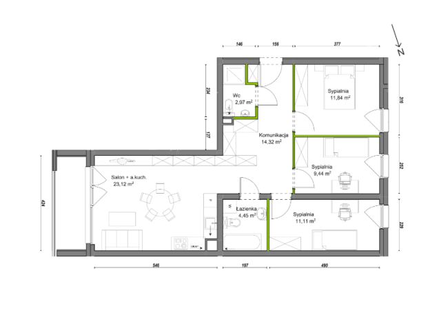 Mieszkanie 4-pokojowe Wrocław Ołtaszyn, ul. Orawska. Zdjęcie 8