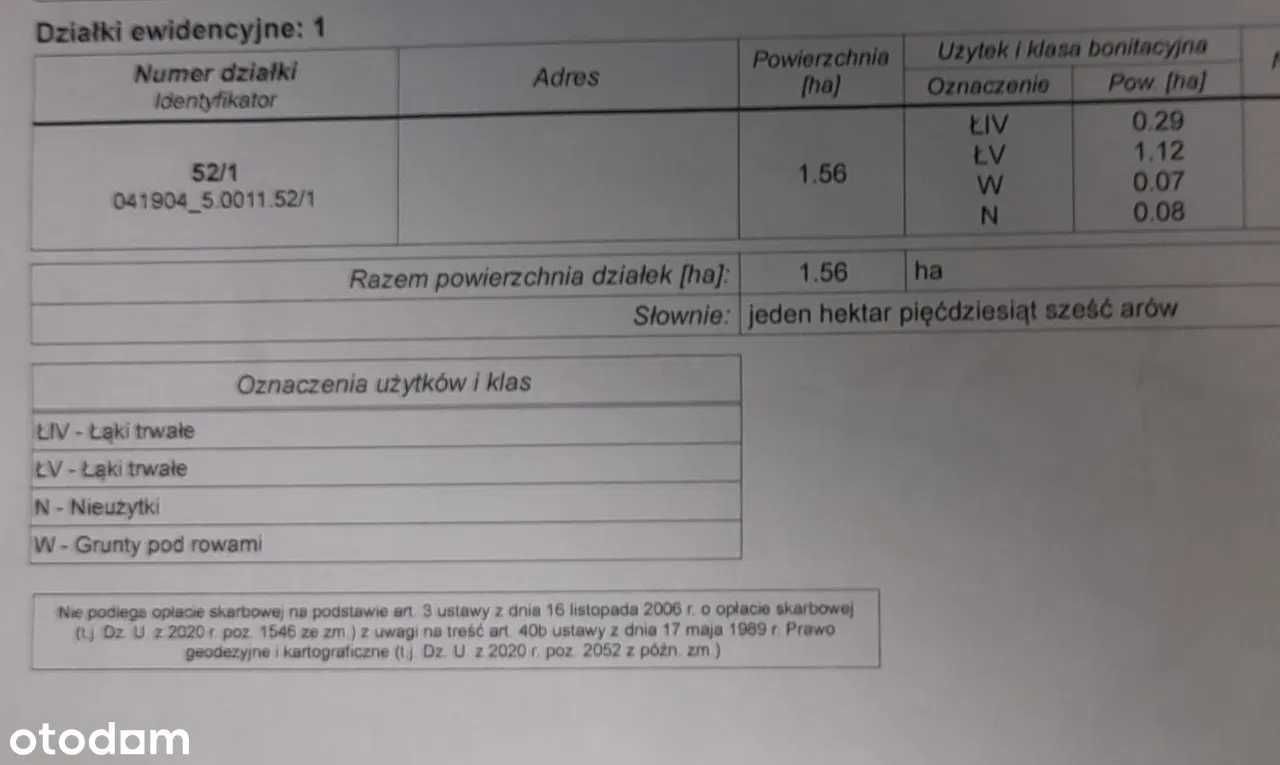 Działka rolna Oporowo