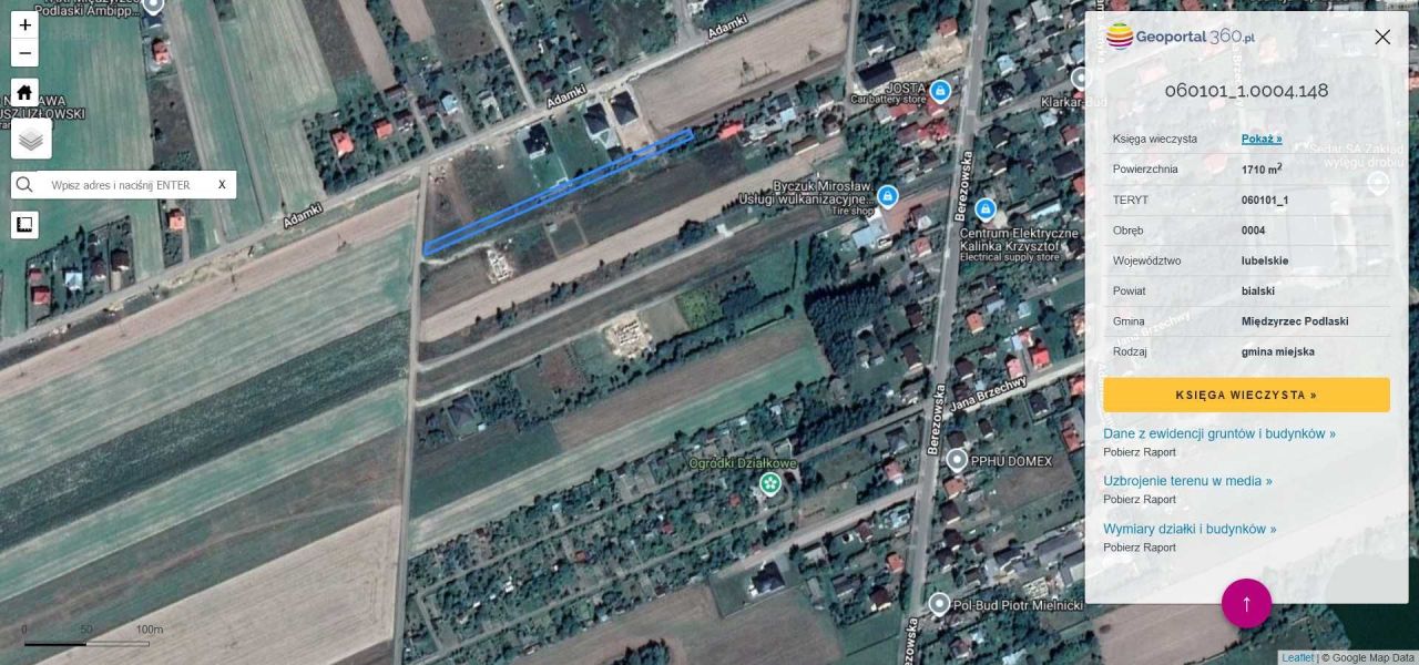 Działka budowlana Międzyrzec Podlaski, ul. Adamki. Zdjęcie 2