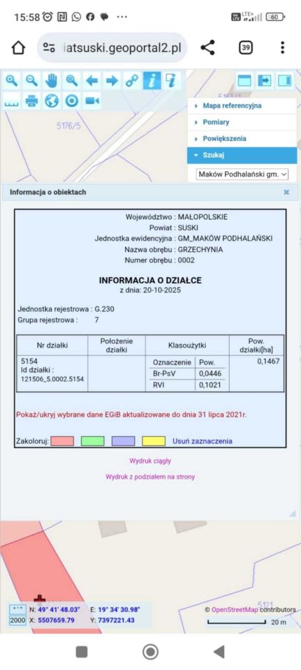 Działka rolno-budowlana Zawoja. Zdjęcie 3