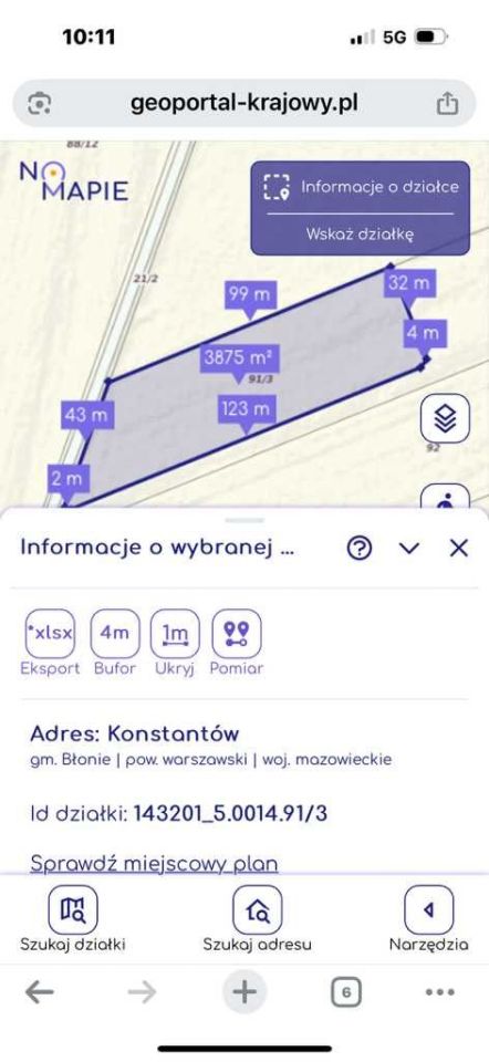 Działka budowlana Konstantów