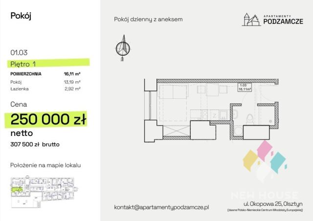 Mieszkanie 1-pokojowe Olsztyn, ul. Okopowa. Zdjęcie 6