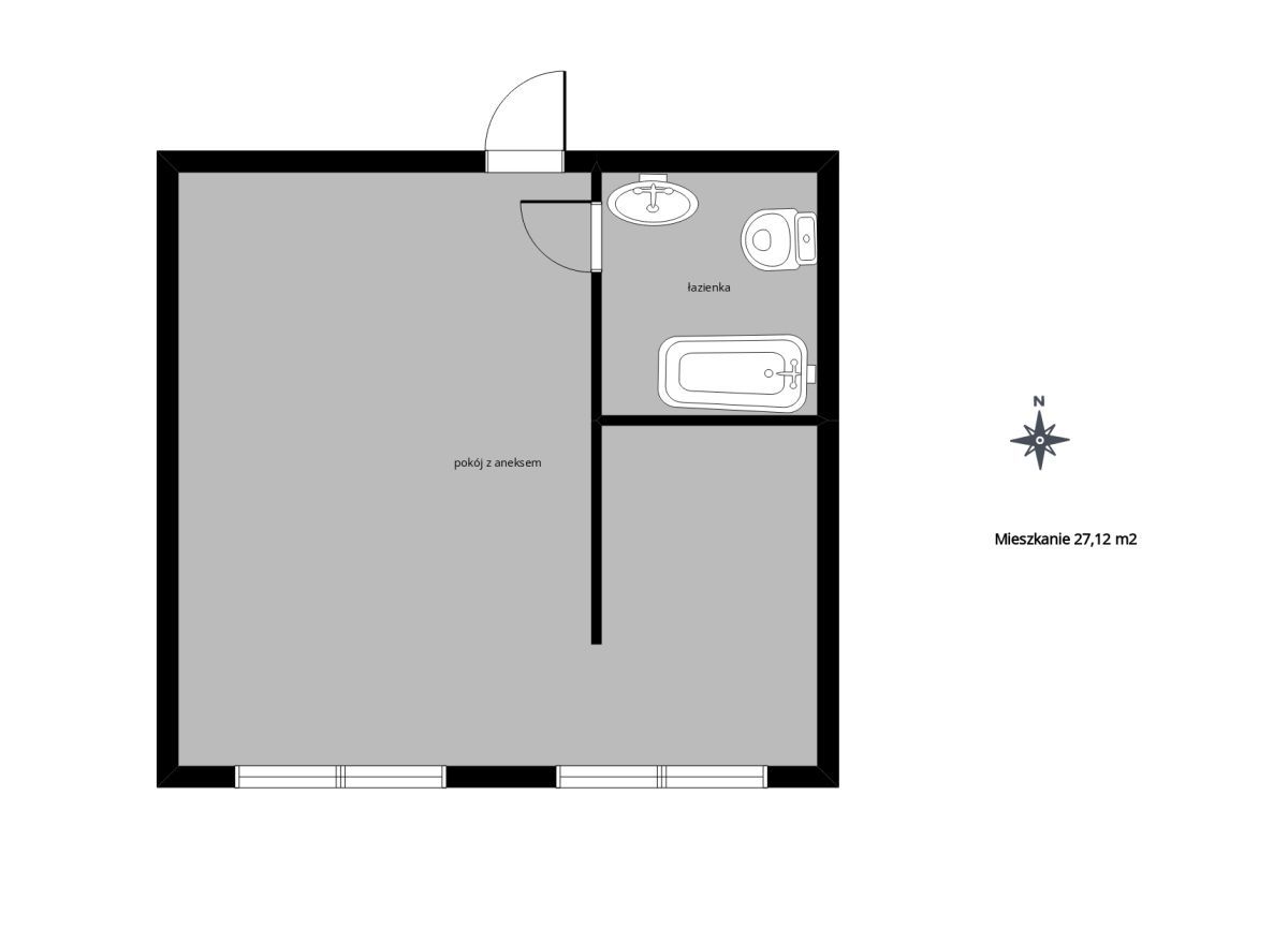 Mieszkanie 1-pokojowe Łódź Księży Młyn, ul. Przędzalniana. Zdjęcie 13