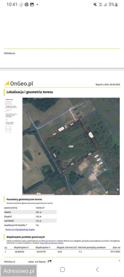 Działka rolna Leleszki