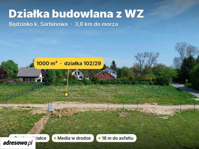 Działka budowlana Będzinko. Zdjęcie 1