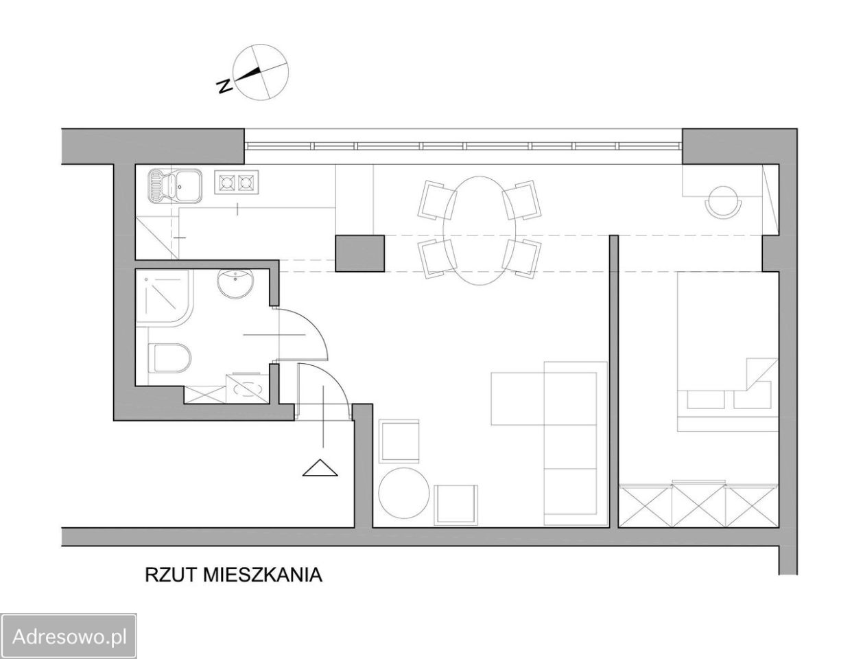 Mieszkanie 2-pokojowe Kraków Podgórze. Zdjęcie 4