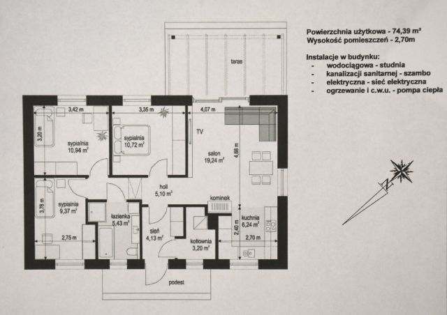 dom wolnostojący, 4 pokoje Rogowo. Zdjęcie 3