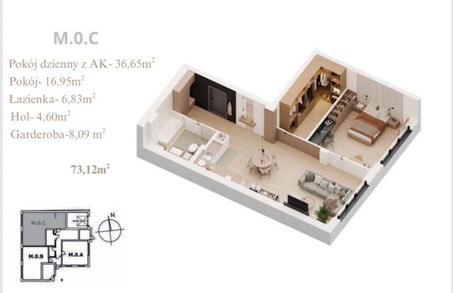 Mieszkanie 3-pokojowe Pabianice, ul. Marii Konopnickiej. Zdjęcie 2