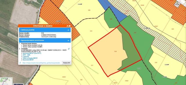 Działka rolna Stróżówka. Zdjęcie 1