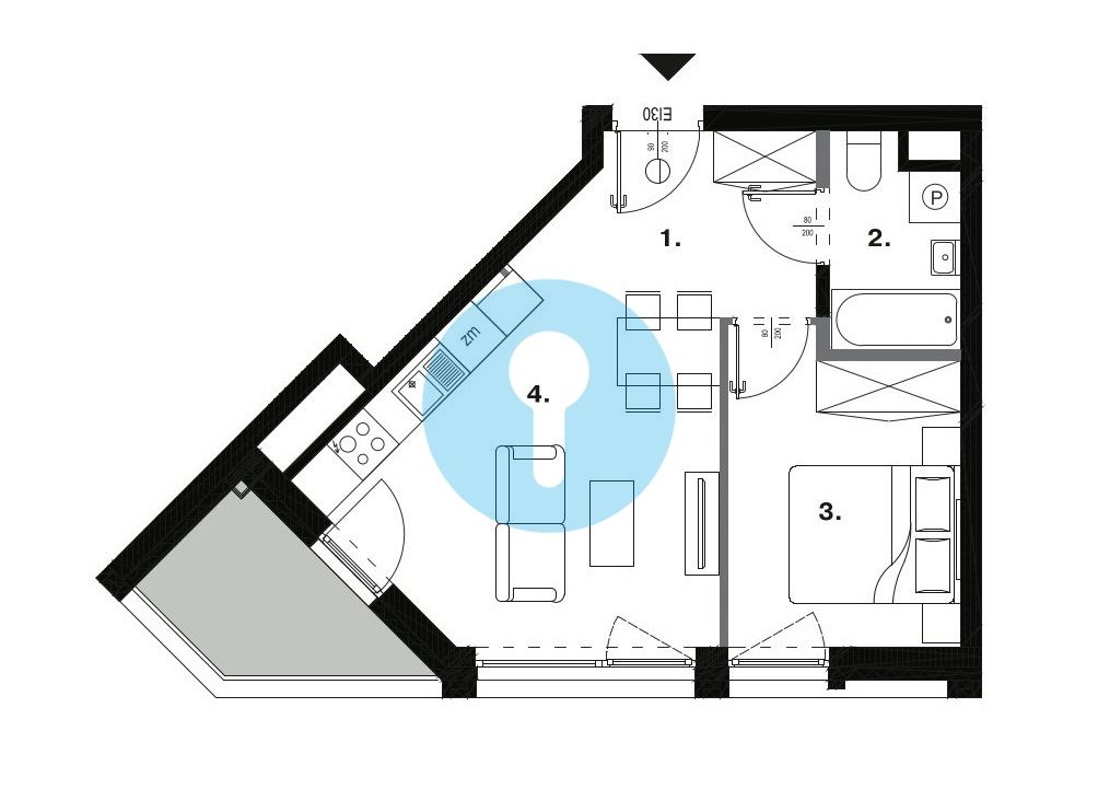 Mieszkanie 2-pokojowe Kielce Bocianek, al. Solidarności. Zdjęcie 17