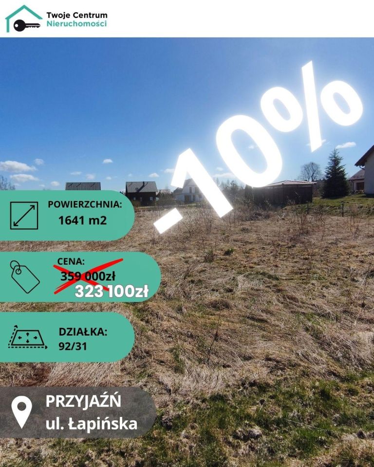 Działka rolno-budowlana Przyjaźń, ul. Łapińska. Zdjęcie 1