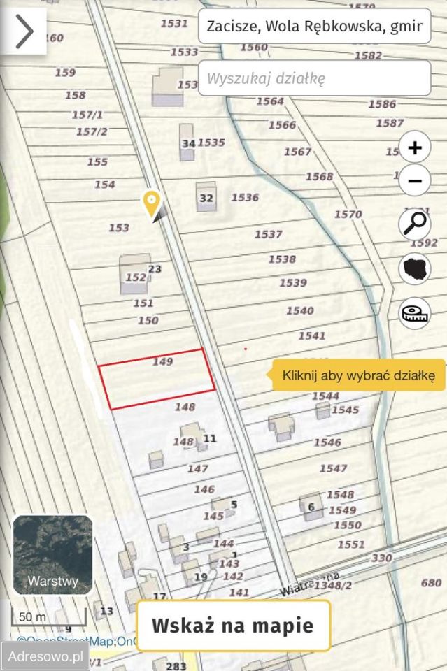 Działka budowlana Wola Rębkowska, ul. Zacisze