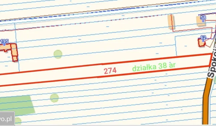 Działka budowlana Bieliny Podlesie, ul. Spokojna