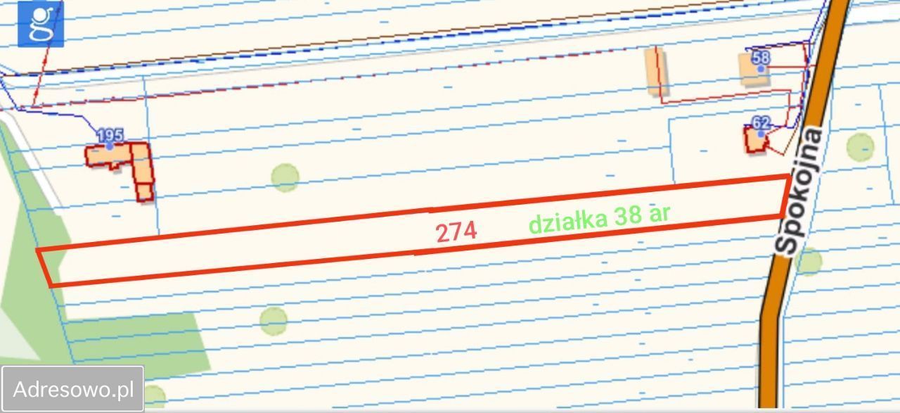 Działka budowlana Bieliny Podlesie, ul. Spokojna