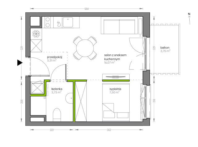 Mieszkanie 2-pokojowe Kraków Płaszów, ul. Myśliwska. Zdjęcie 25